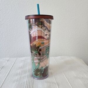 Starbucks‎ 2019 Terra Cotta Desert Cactus Bloom  24oz Acrylic Tumbler